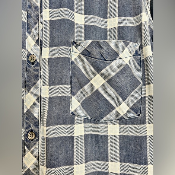 Rails Hunter Blue Plaid Button-Down Flannel Shirt – Ultra Soft Classic Fit (M) - Picture 5 of 5